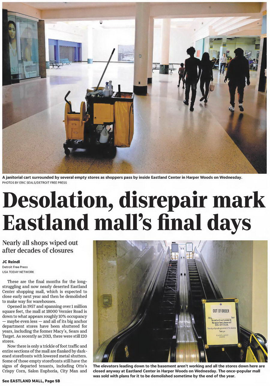 Eastland Center (Eastland Shopping Center, Eastland Mall) - 2021 Article (newer photo)
